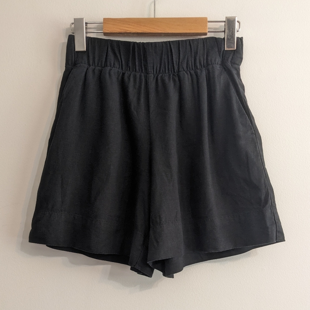 Gap Pull On Linen Shorts, Black, XS*